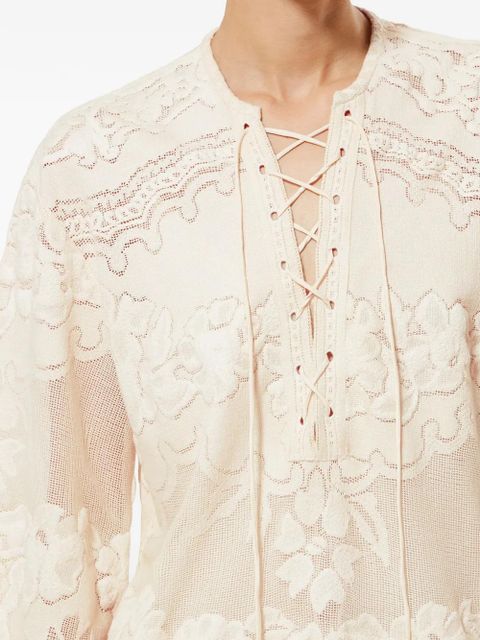 ISABEL MARANT Solara floral-tie dress - Neutrals