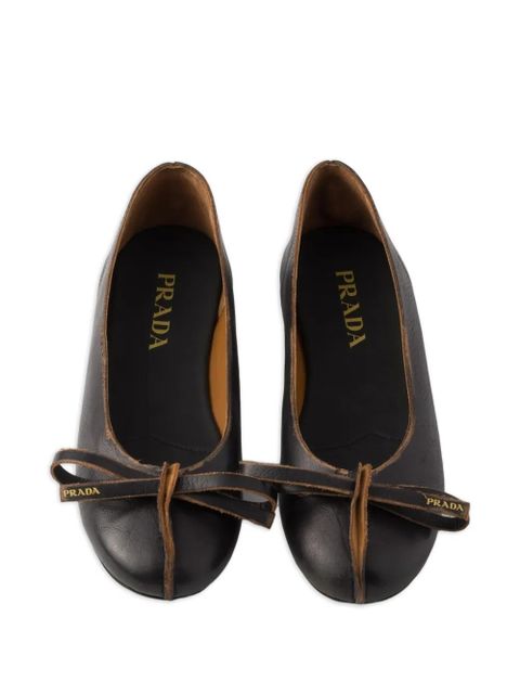 Prada bow-detail ballet flats - Black