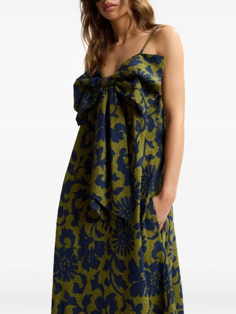 Essentiel Antwerp floral-print bow-detail dress - Green