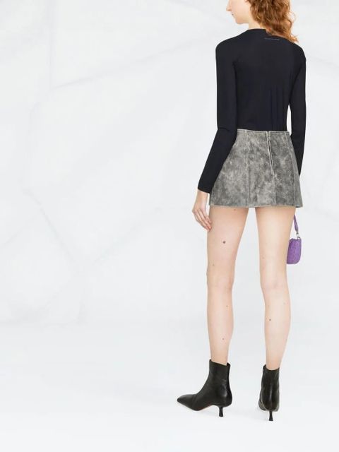 MM6 Maison Margiela round-neck logo-appliqué bodysuit - Black