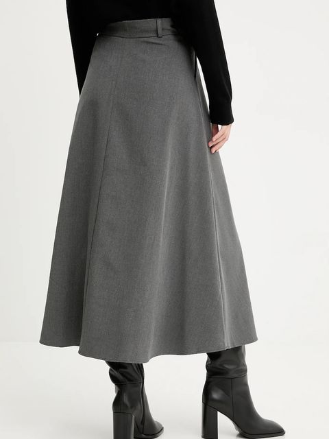 Answear.LAB spódnica kolor szary maxi rozkloszowana