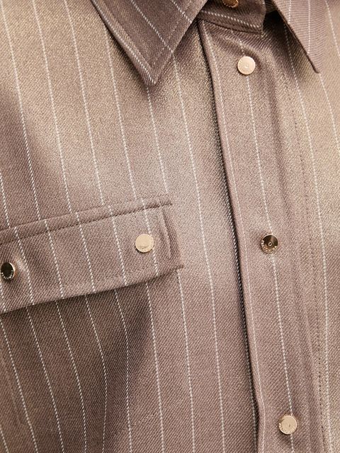 Fracomina koszula damska kolor beżowy regular z kołnierzykiem klasycznym FS25WT6011W479T4