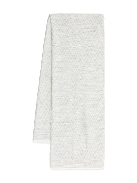Missoni chevron fringed scarf - White