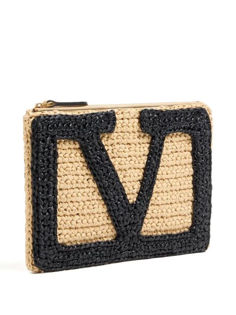 Valentino Garavani Viva Superstar raffia clutch bag - Neutrals