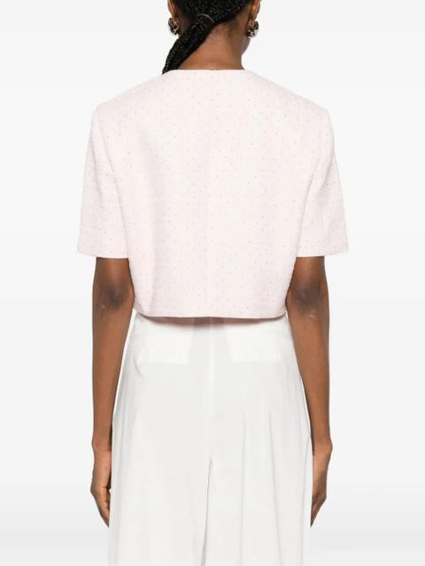 Maje sequin-embellished cropped jacket - Pink