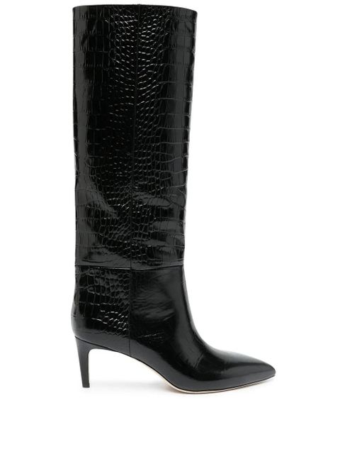 Paris Texas crocodile-embossed leather boots - Black - zdjęcie produktu nr 1