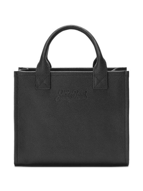 MC2 Saint Barth medium Vanity embossed-logo leather tote bag - Black