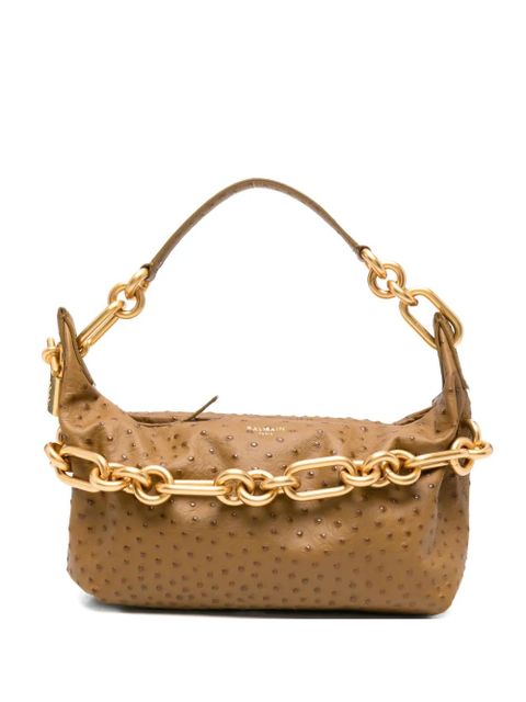 Balmain chain-strap leather shoulder bag - Brown - zdjęcie produktu nr 1