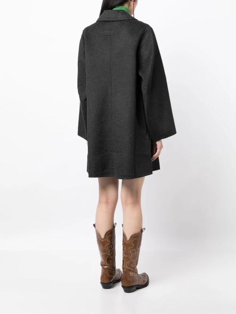 GANNI notched-lapels double-breasted coat - Grey