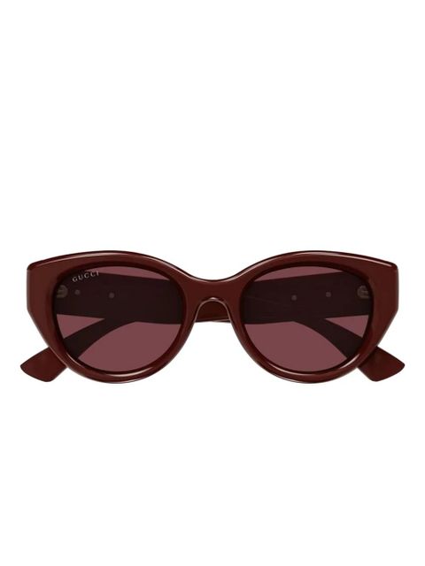 Gucci round-frame logo-detail sunglasses - Red - zdjęcie produktu nr 1