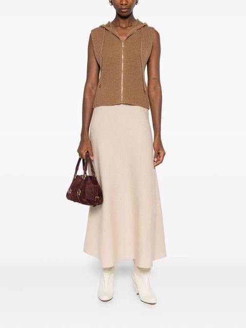 Max Mara hooded zip-front top - Brown