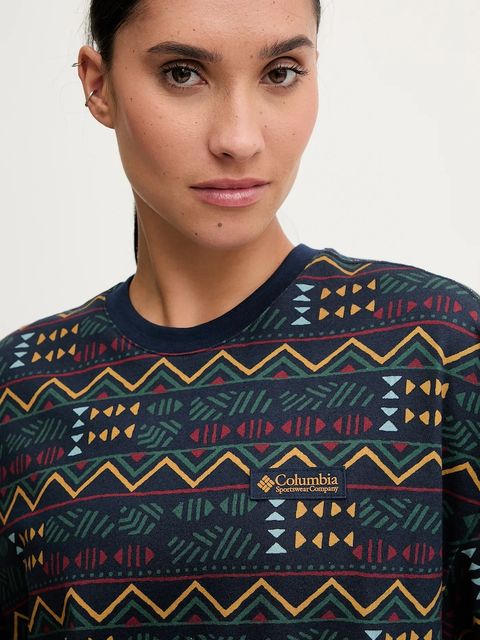 Columbia t-shirt bawełniany damski kolor granatowy 2135251