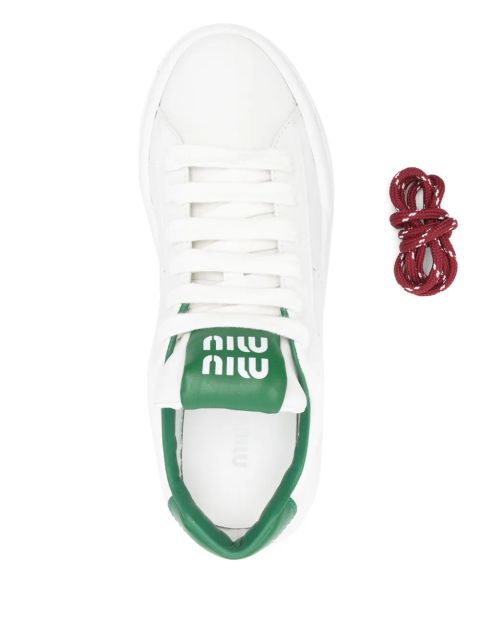 Miu Miu leather sneakers - White