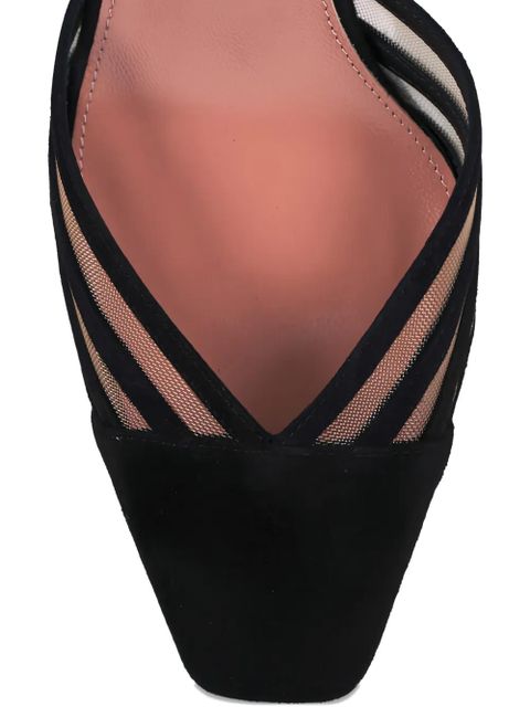 Aquazzura striped ankle strap pumps - Black