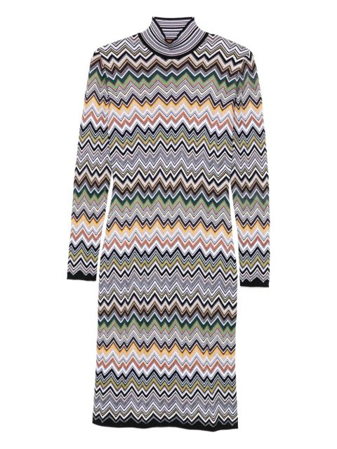 Missoni zig-zag high-neck midi dress - Brown - zdjęcie produktu nr 1