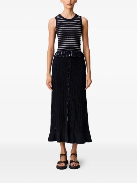Claudie Pierlot button knit midi skirt - Blue