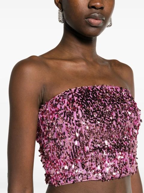 ROTATE BIRGER CHRISTENSEN sequined bandeau top - Pink - zdjęcie produktu nr 2