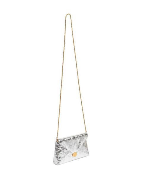 DRIES VAN NOTEN leather envelope clutch bag - Silver