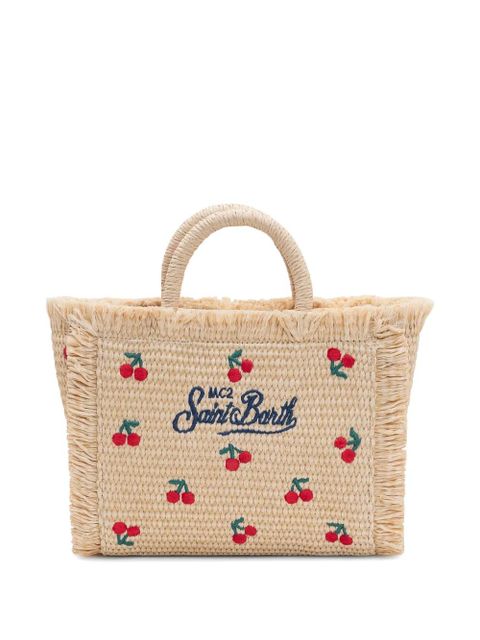 MC2 Saint Barth cherry embroidered tote bag - Neutrals - zdjęcie produktu nr 2
