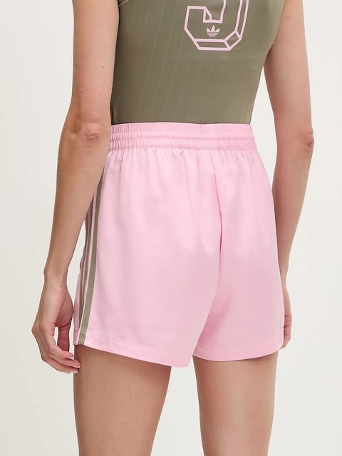 adidas Originals szorty Shorts damskie kolor różowy z aplikacją high waist KD2282