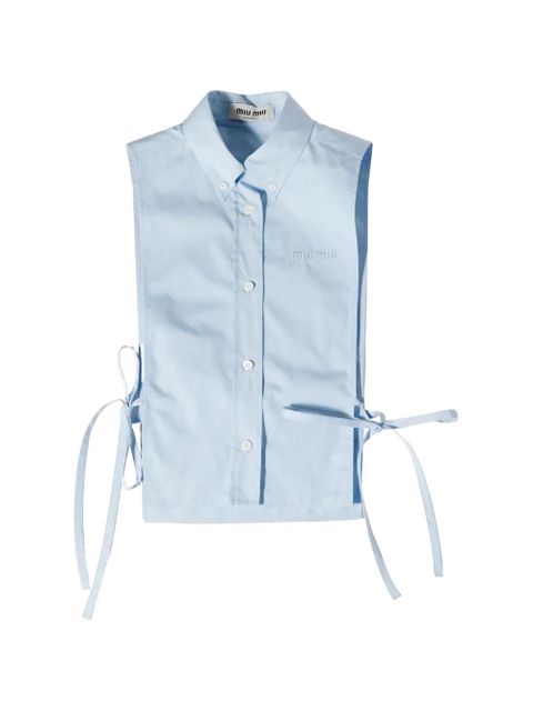 Miu Miu embroidered tie-side shirt - Blue - zdjęcie produktu nr 1