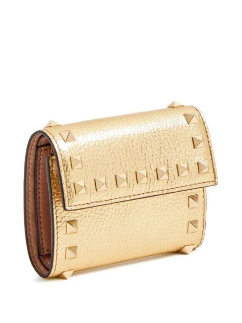 Valentino Garavani Rockstud trifold wallet - Gold