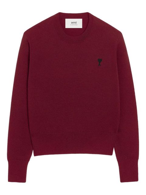 AMI Paris Ami De Coeur wool crew-neck sweater - Red - zdjęcie produktu nr 1