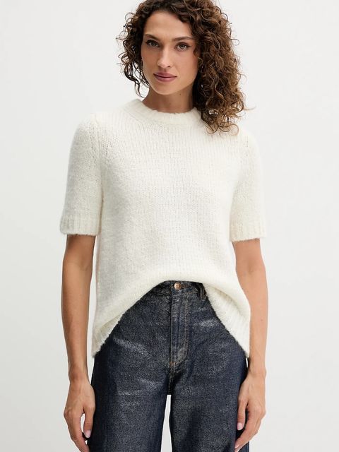 MICHAEL Michael Kors sweter z dodatkiem moheru damski kolor beżowy ciepły MF5619QJVC - zdjęcie produktu nr 1