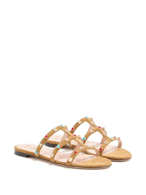 Valentino Garavani Rockstud suede sandals - Brown - zdjęcie produktu nr 2