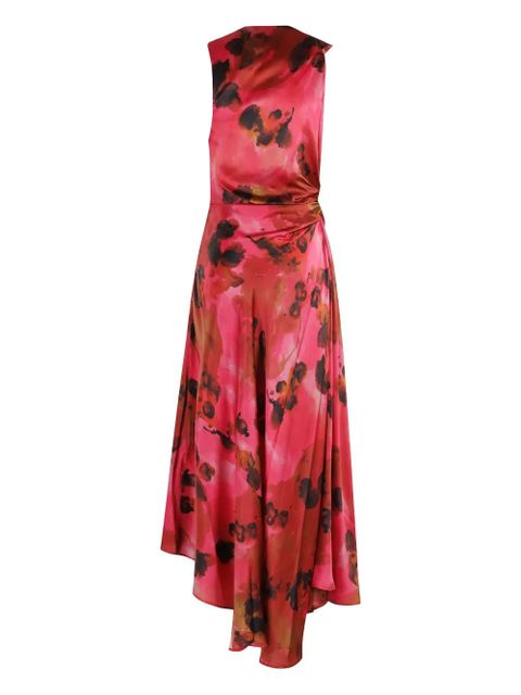 Victoria Beckham asymmetric floral print dress - Red - zdjęcie produktu nr 2