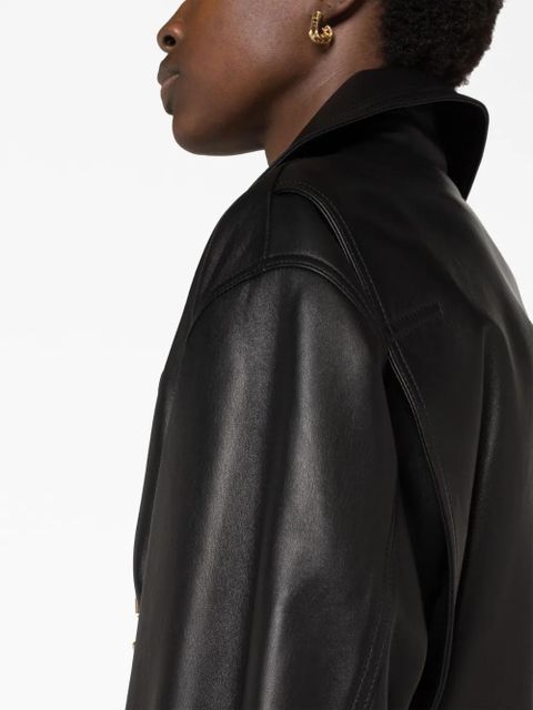 Versace leather biker jacket - Black