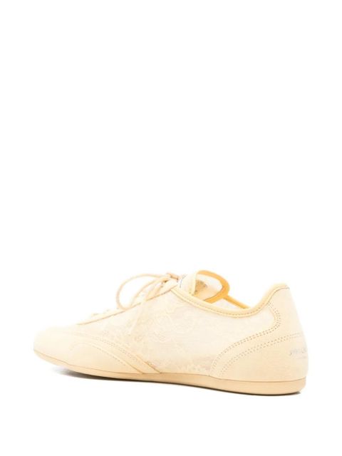 Jimmy Choo Sunnyf lace-overlay low trainer - Yellow