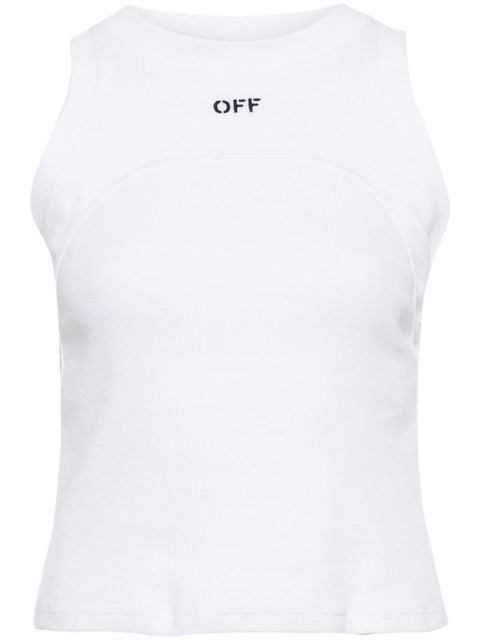 Off-White embroidered-logo ribbed tank top - zdjęcie produktu nr 1