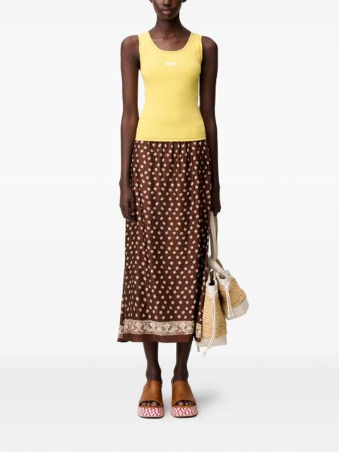 Claudie Pierlot ribbed-knit logo-patch tank top - Yellow - zdjęcie produktu nr 2