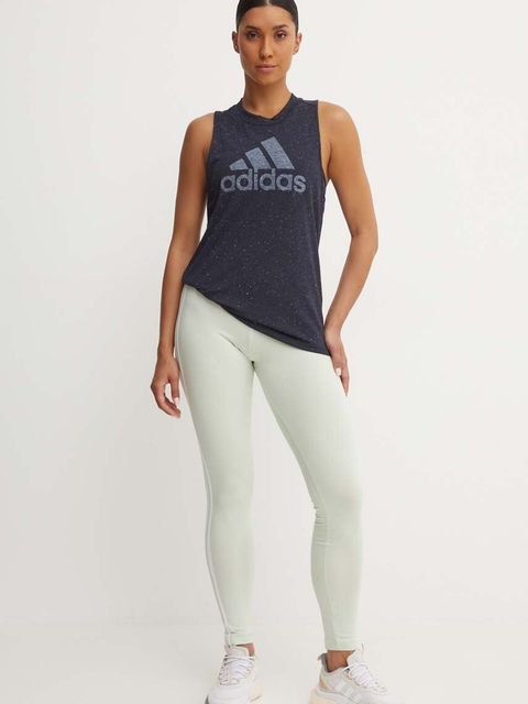 adidas legginsy Essentials damskie kolor zielony z aplikacją IY4191