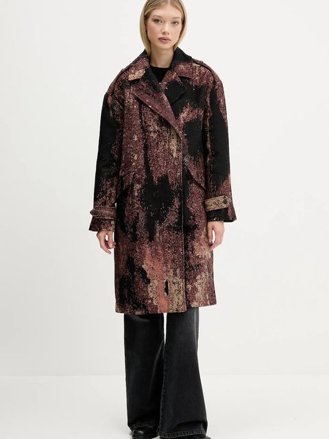 Desigual płaszcz BRUSHED LAC kolor brązowy 25WWEW05 - zdjęcie produktu nr 1