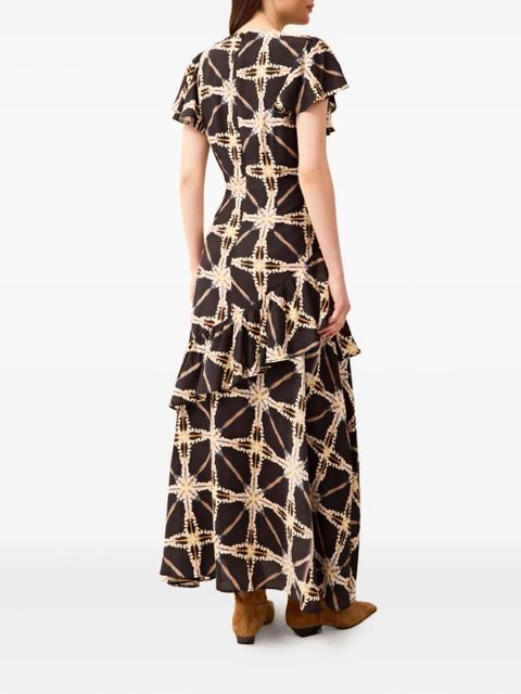 Marie Oliver Quinby ruffled tiered midi dress - Black - zdjęcie produktu nr 2