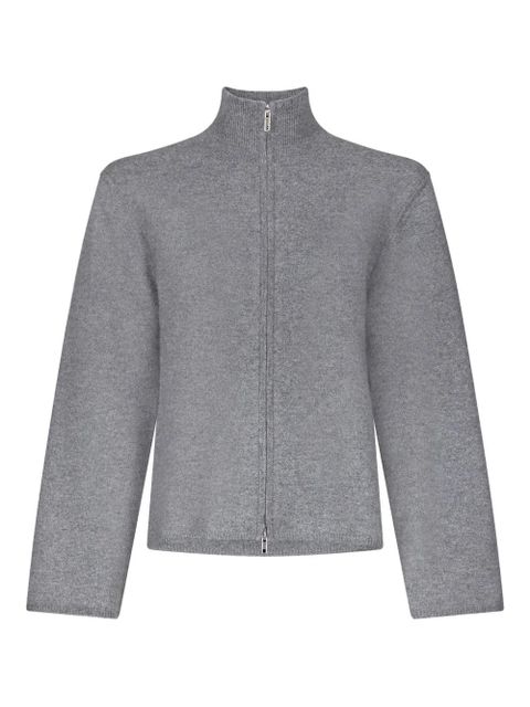 LouLou de Saison Gabi zipped stand-collar cardigan - Grey - zdjęcie produktu nr 1
