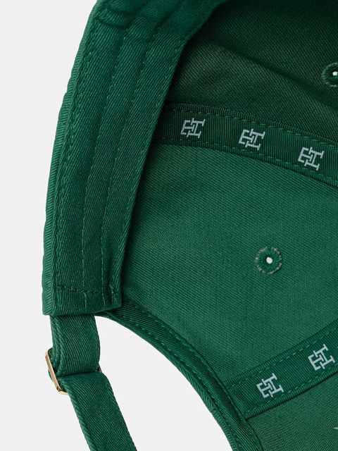 Tommy Hilfiger czapka z daszkiem bawełniana kolor zielony z aplikacją AW0AW17631