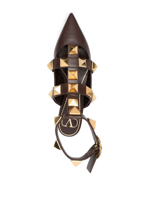 Valentino Garavani Rockstud-detail pointed-toe pumps - Brown