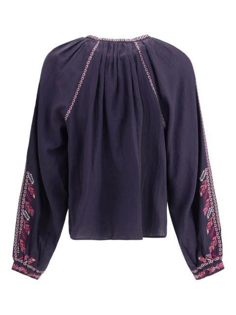 MARANT ÉTOILE embroidered floral top - Purple
