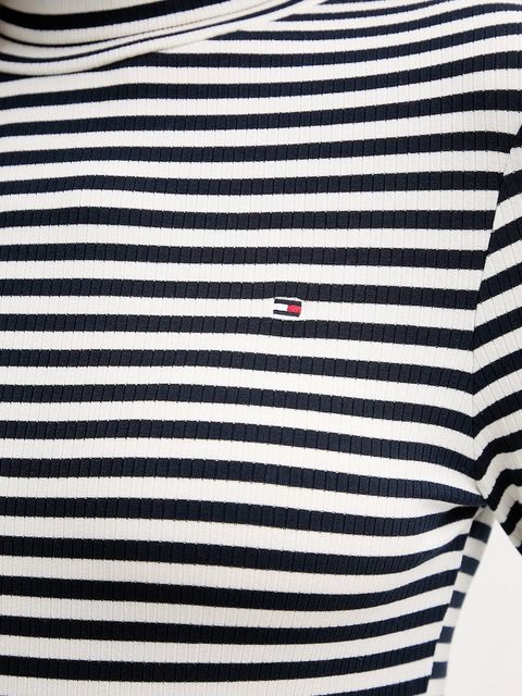 Tommy Hilfiger longsleeve damski kolor granatowy z golfem WW0WW39826