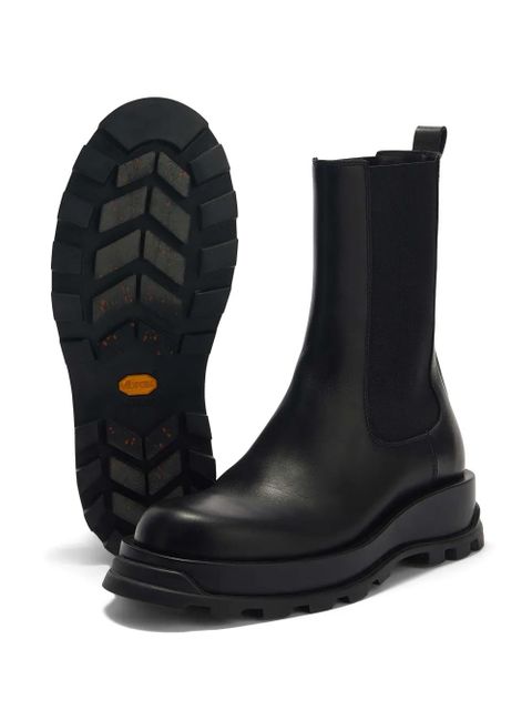 Jil Sander leather chelsea boots - Black