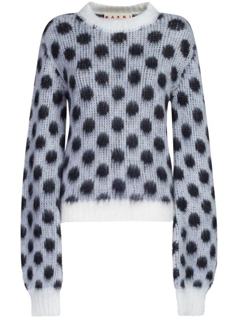 Marni polka-dot intarsia jumper - White - zdjęcie produktu nr 1