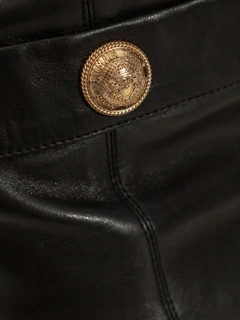 Balmain leather buttoned mini dress - Black