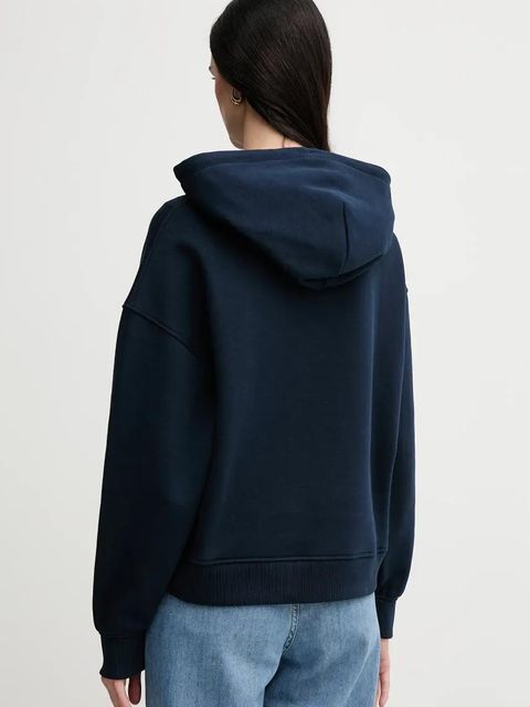 Tommy Jeans bluza bawełniana damska kolor granatowy z kapturem DW0DW19414 - zdjęcie produktu nr 2