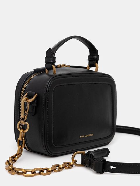 Karl Lagerfeld torebka skórzana K/AUTOGRAPH kolor czarny B1W30269