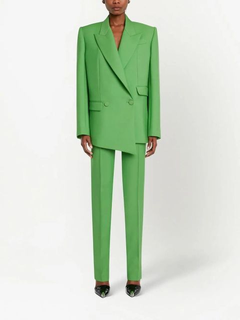 Alexander McQueen double-breasted drop hem blazer - Green - zdjęcie produktu nr 2