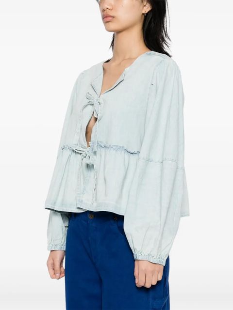 Free People denim brunch babe blouse - Blue