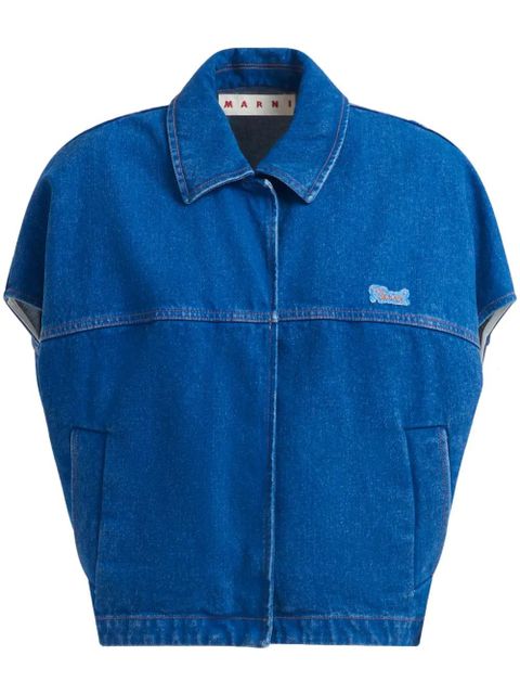 Marni short-sleeved denim jacket - Blue